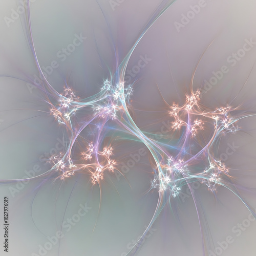 Ethereal fractal light trails creating a delicate abstract pattern