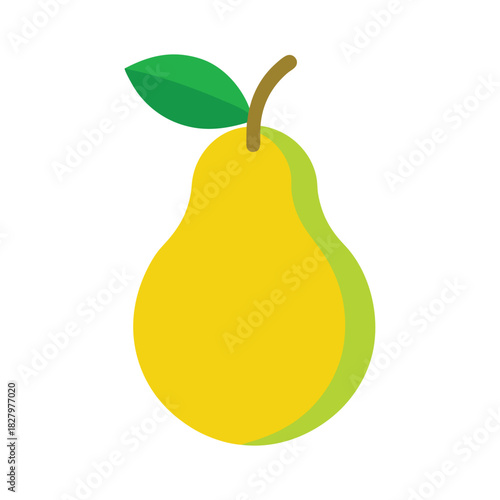 Pear fruit simple flat design fresh produce concept with clean minimal style Vector illustration