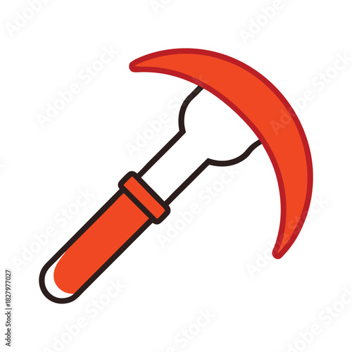 Pickaxe tool with outline style design simple mining equipment graphic Vector illustration