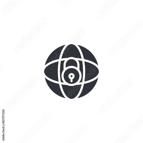 Globe radar scanning. Circular world scanning icon for network tracking, IP monitoring, cybersecurity scanning, and digital surveillance systems.