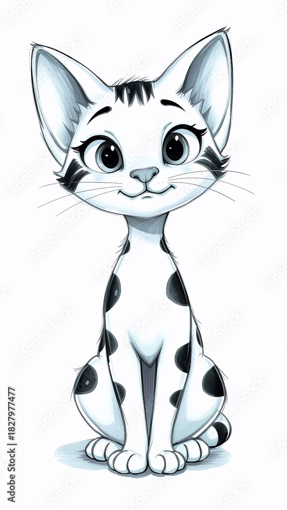 Obraz premium black cat with white background