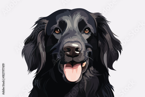 dog closeup isolated vector style with transparent background illustration