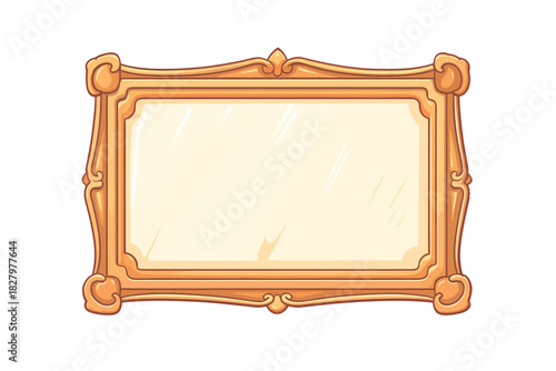 empty Vintage photo frame isolated vector style with transparent background illustration