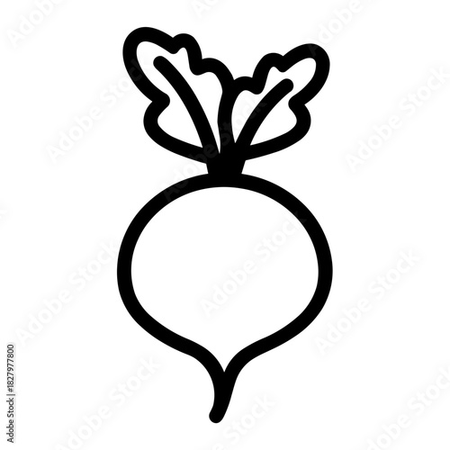 Minimalist turnip vegetable vector icon