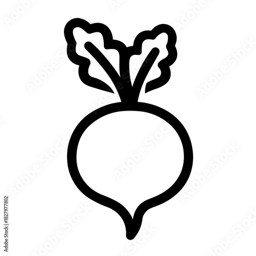 Minimalist turnip vegetable vector icon