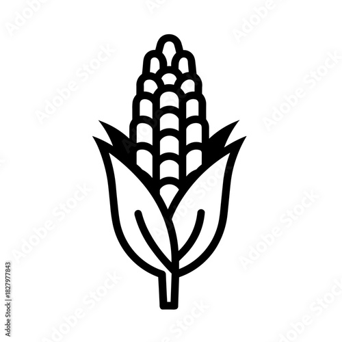 Minimalist corn ear vector icon