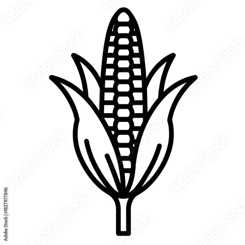 Minimalist corn ear vector icon