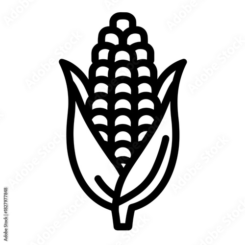 Minimalist corn ear vector icon