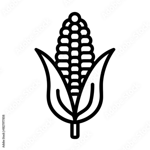 Minimalist corn ear vector icon