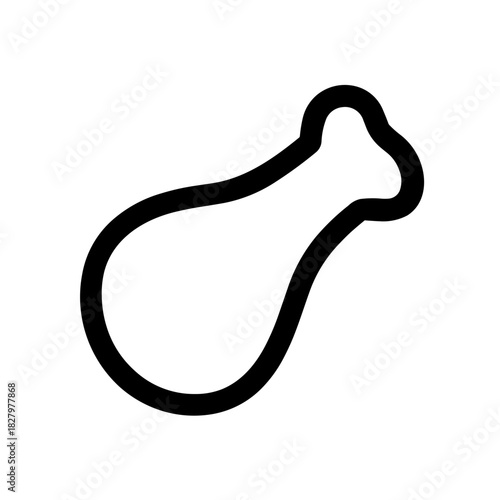 Minimalist chicken leg vector icon