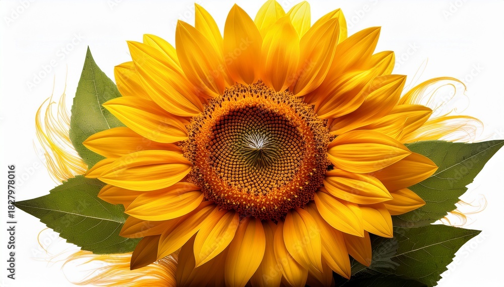 Fototapeta premium Yellow Sunflower Isolated On Transparent Background Sunflower Bloom Isolated On Transparent Background