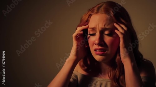 Young Woman Experiencing Distress and Anxiety.