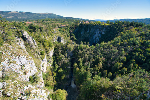 crater of a huge cave system in slovenia
