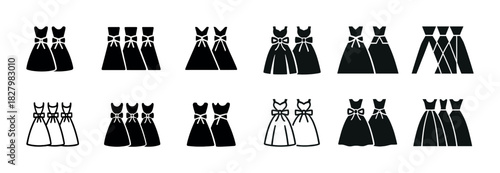 Elegant evening gown silhouettes in various styles and patterns