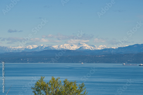 alps view from piran slovenia