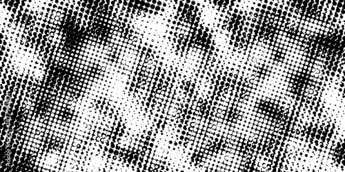 Halftone Square Pixels Pattern. Faded Shade Background. Grid Gradation BG. Black Screentone Diffuse Background. Overlay Texture. Abstract Pattern for Design Comic Prints. Vector Illustration.