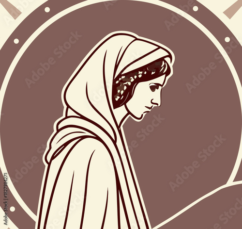 Mystical Ethereal Figure in Flowing Garments – Surreal Spiritual Portrait