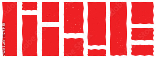 Vector wavy rectangles with grain texture, irregular red text boxes. Crayon drawn squares and rectangles,doodle hand drawn frames with irregular uneven shapes,