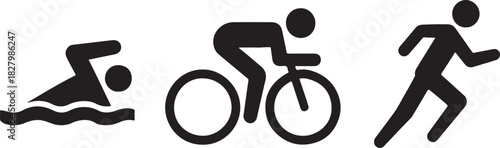 PrintIconic representation of the three disciplines of a triathlon