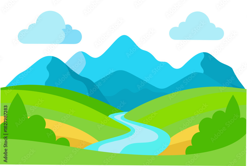 Fototapeta premium Landscape with river view