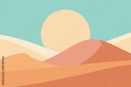 Desert dunes and sun art