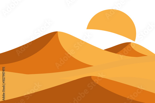 Desert dunes and sun art