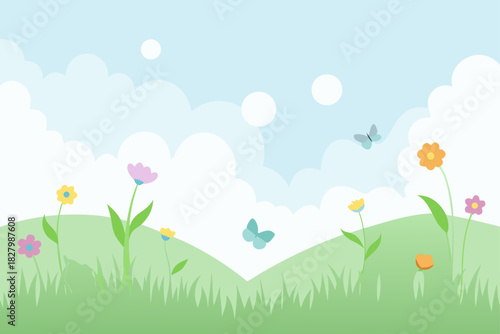 Flowers on the hill top