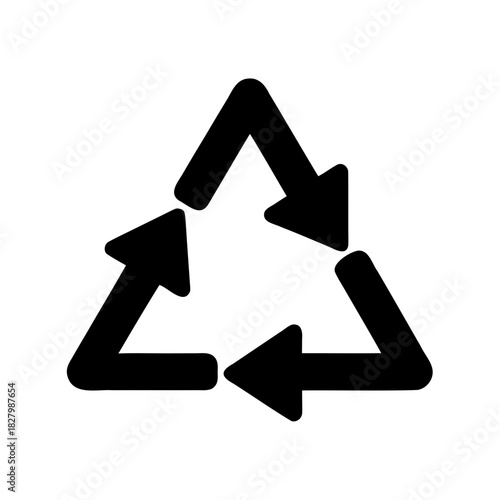 The universal recycling symbol indicating materials can be recycled again effectively