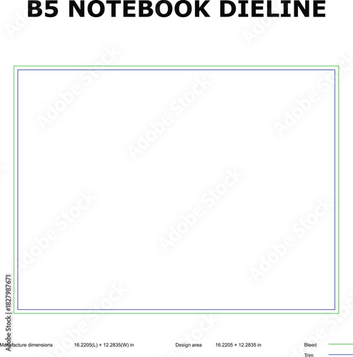 B5 Notebook Dieline Template