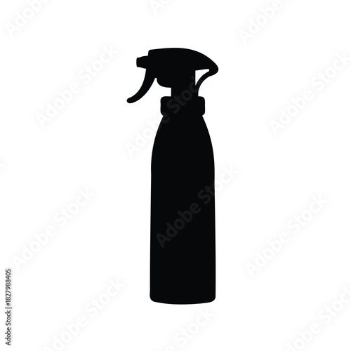 Silhouette of a spray bottle with a trigger mechanism for cleaning solutions