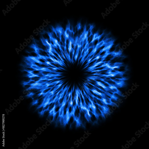 Blue Fireworks on Black Background