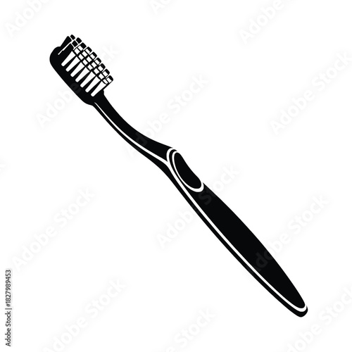Simple black and white illustration of a modern electric toothbrush