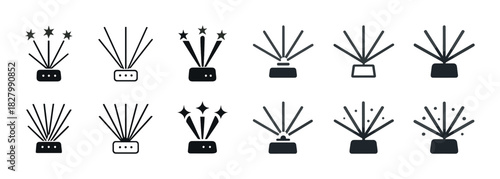Set of aromatherapy diffuser icons with various stick designs