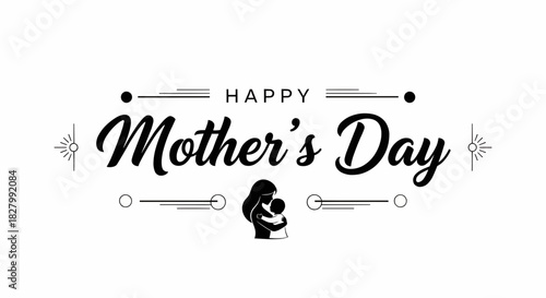 Celebrate Mother's Day with a beautiful 'Happy Mother's Day' graphic featuring a mother holding her child, a perfect way to show appreciation and love