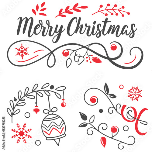 Festive christmas collection graphic elements