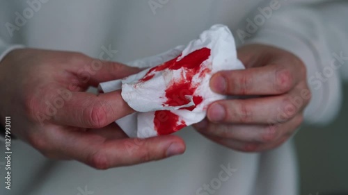 A man noticed traces of blood on the toilet paper after going to the toilet.
Blood on toilet paper.
Hemorrhoids and colon inflammation.
Infection, proctologist, toilet, pain, blood