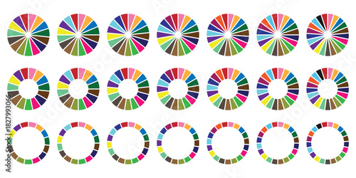 Circle pie chart diagram. Flat process cycle. Progress sectors. eps 10