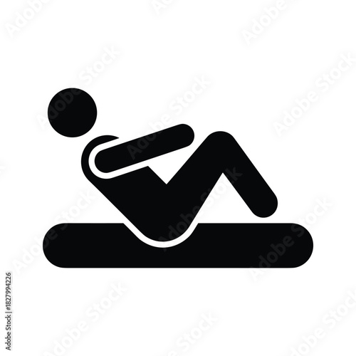 Situp exercise icon showing a person performing abdominal crunches for core workout and fitness training