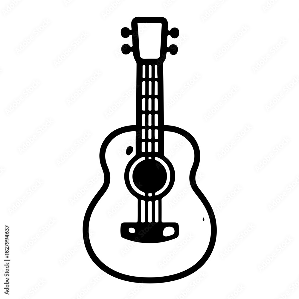 Fototapeta premium simple guitar outline vector