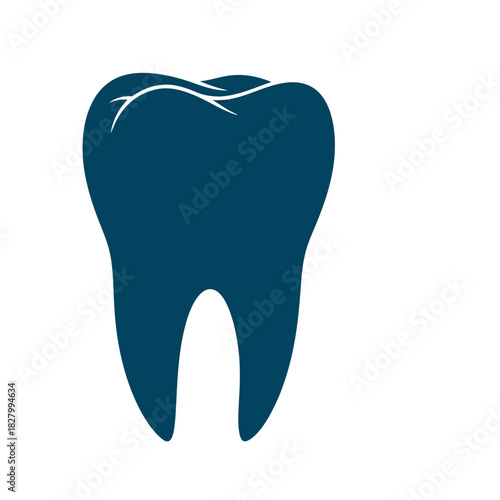 Vector icon of illustration of a molar tooth for dental care