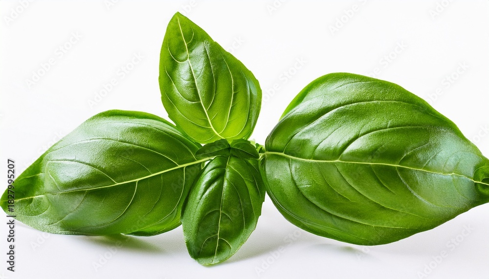 Fototapeta premium Isolated Fresh Basil Leaves