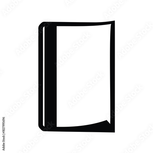 Vector illustration of a closed book with slightly curled pages.