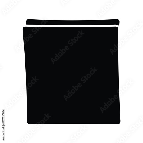 Black silhouette of closed folder with white outline on a white background