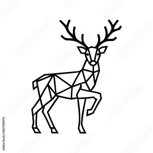 Geometric Deer Silhouette Modern Animal Icon and Graphic Design Element