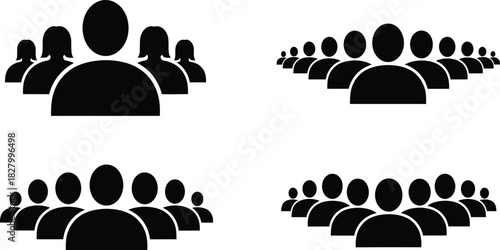 Group of people icons representing community, teamwork, and social connection for various design projects and applications