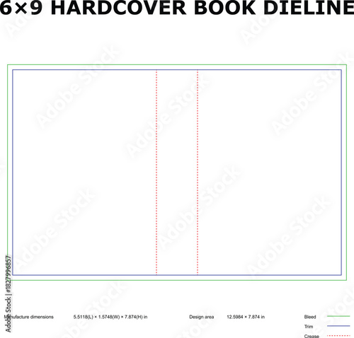 6×9 Hardcover Book Dieline Template