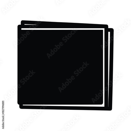 Black and white image of a book with several layered pages