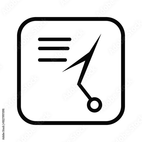 Black and white icon representing a circuit breaker switch or electrical disconnect isolated on