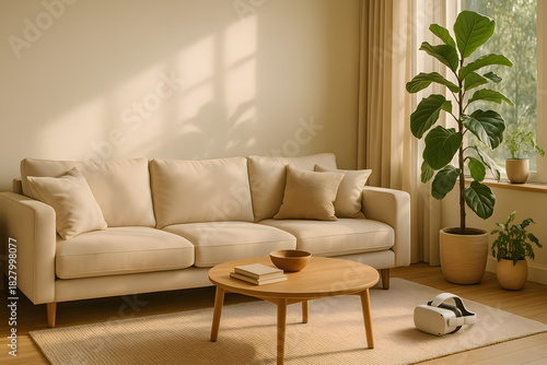 Scandinavian Interior Living Room with Cozy Minimalist Design