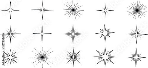 Variety of Starburst Icon Designs for Creative Projects